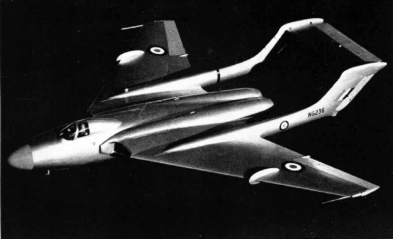 The DH.110 prototype WG236 in flight around 1952 the aircraft lost at Farnborough.