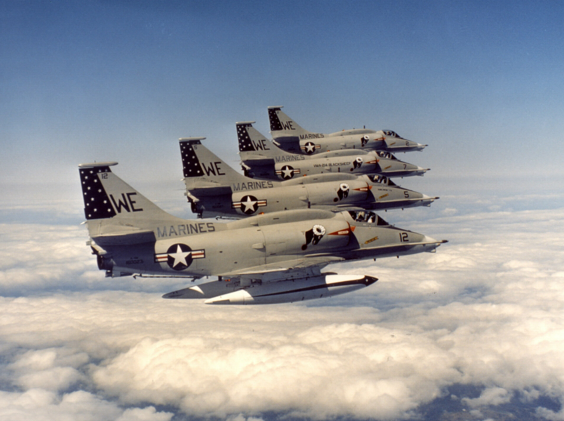 Douglas A-4 Skyhawk carrier attack jet in flight