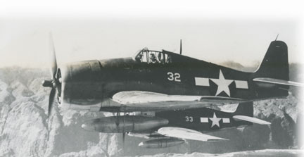 Grumman F6F Hellcat carrier fighter in flight, 1944