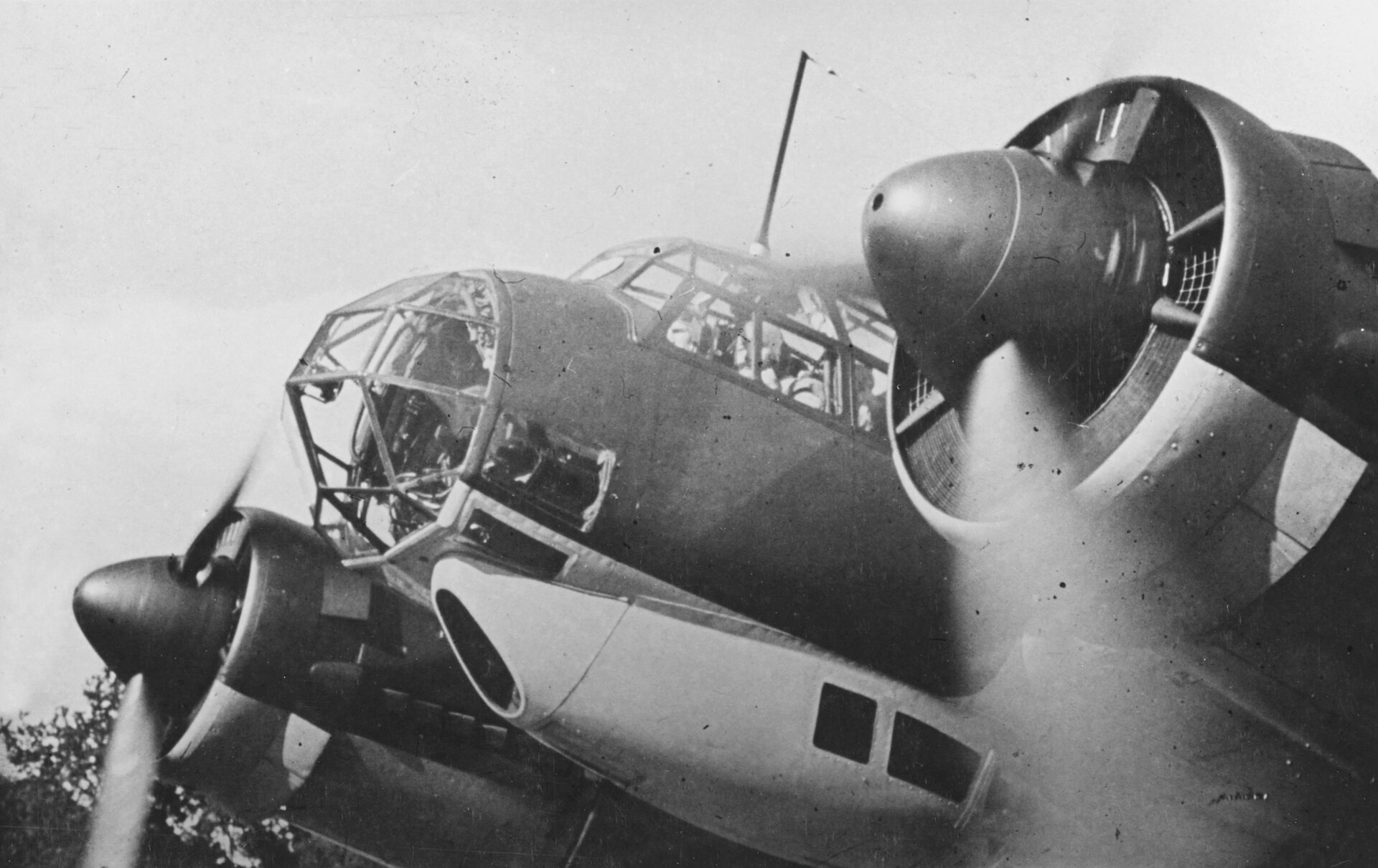 Junkers Ju 88 A German multirole bomber with engines running