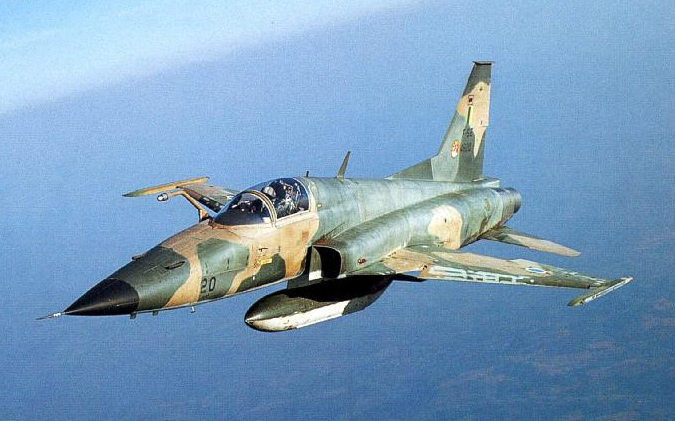 An upgraded F-5M of the Brazilian Air Force a 1970s jet given a modern cockpit and radar.