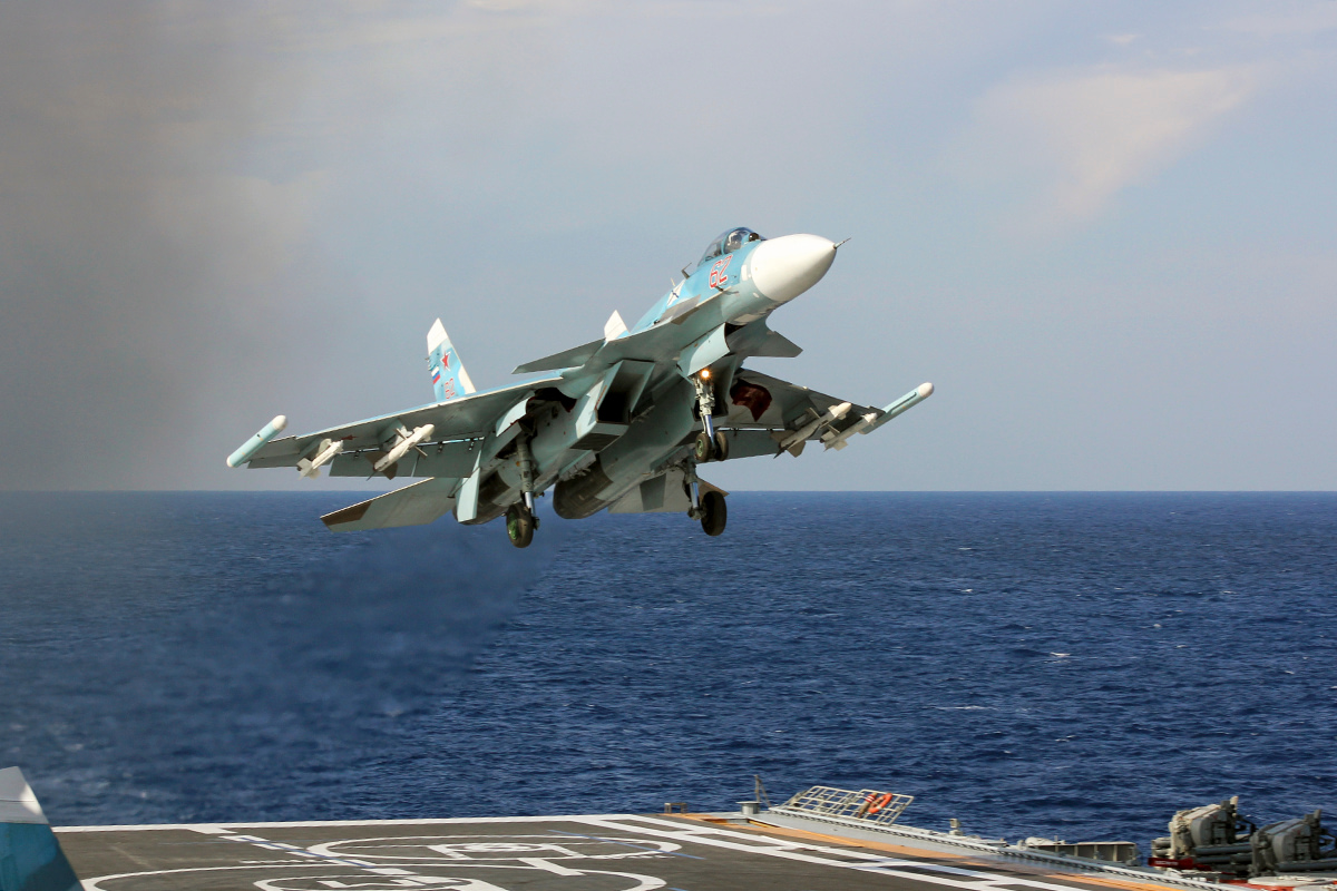 Sukhoi Su-33 Flanker-D naval fighter in flight