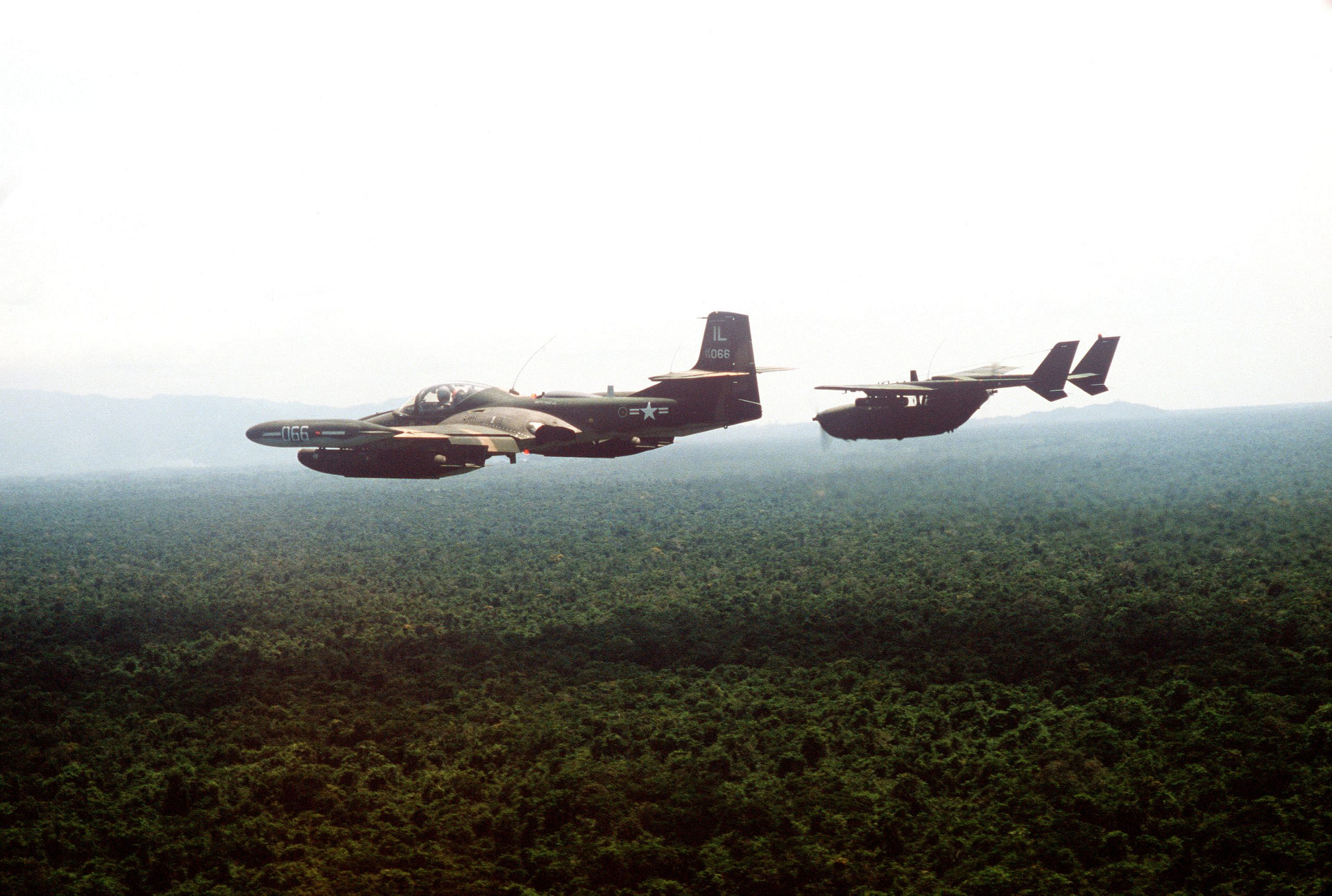 Cessna OA-37B Dragonfly light attack jet in flight