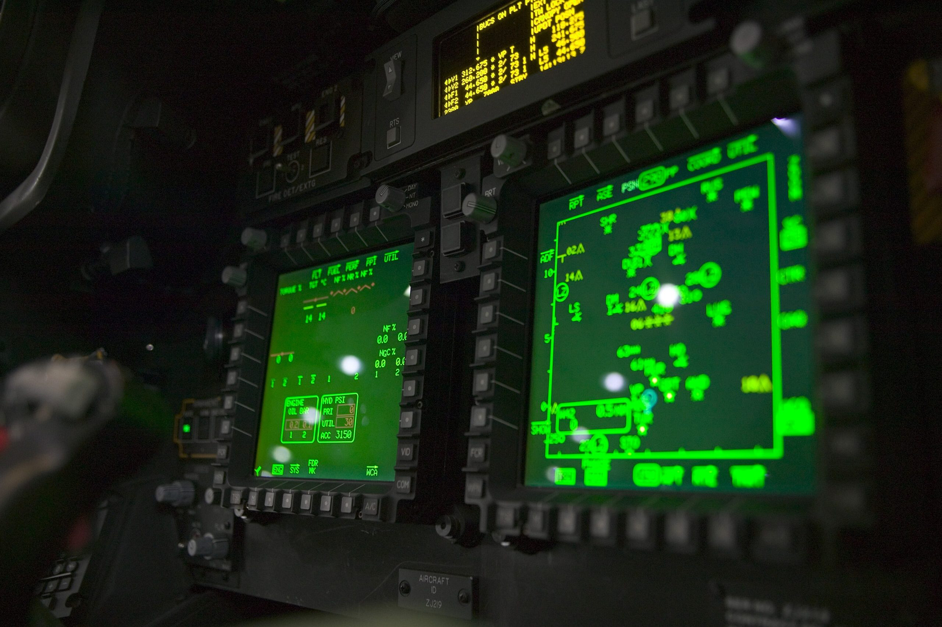 WAH-64 Apache cockpit instrument panel