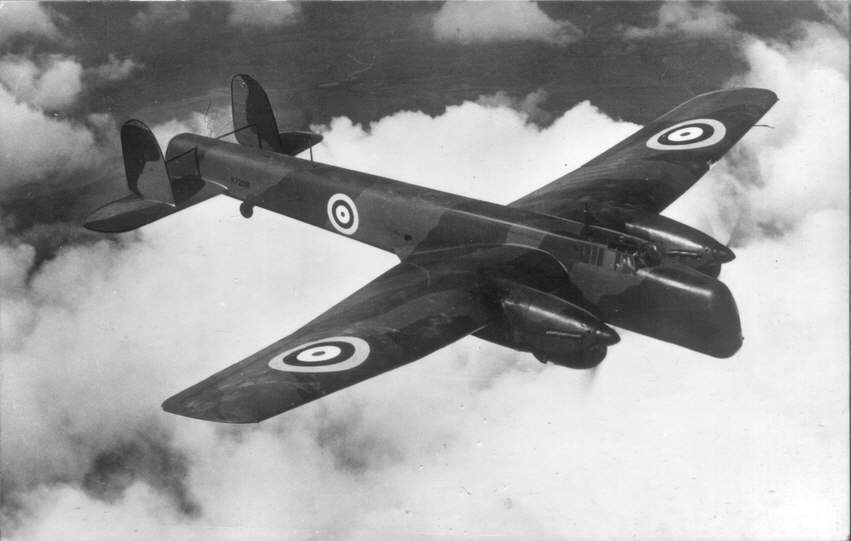 Early Armstrong Siddeley Tiger-engined Whitley Mk I in flight, c.1938