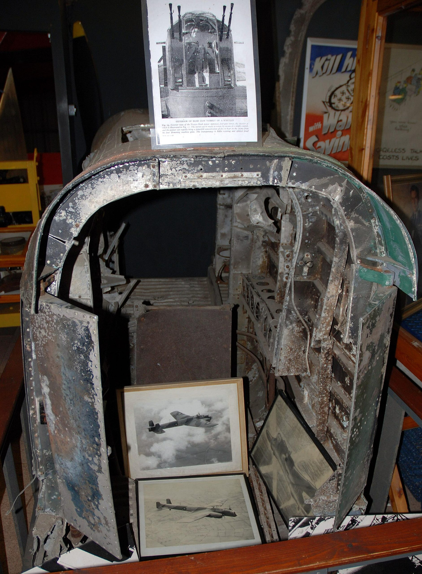 Surviving Whitley rear-fuselage section at the Midland Air Museum