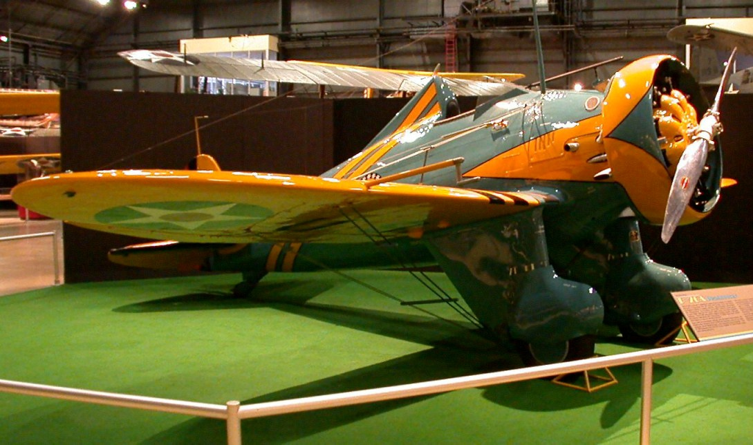 Preserved Boeing P-26 Peashooter in 1930s U.S. Army markings at the National Museum of the U.S. Air Force