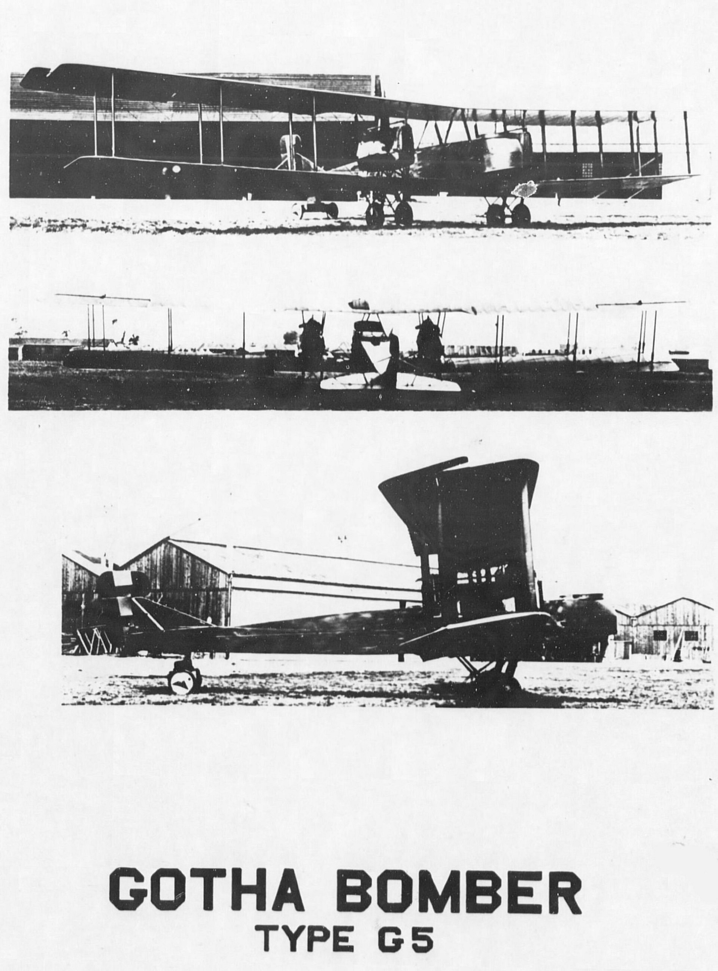 A captured German Gotha G.V bomber examined by US forces, 1918