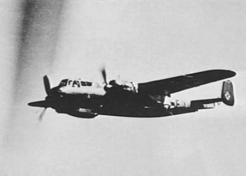 Dornier Do 217E medium bomber in flight during the Second World War