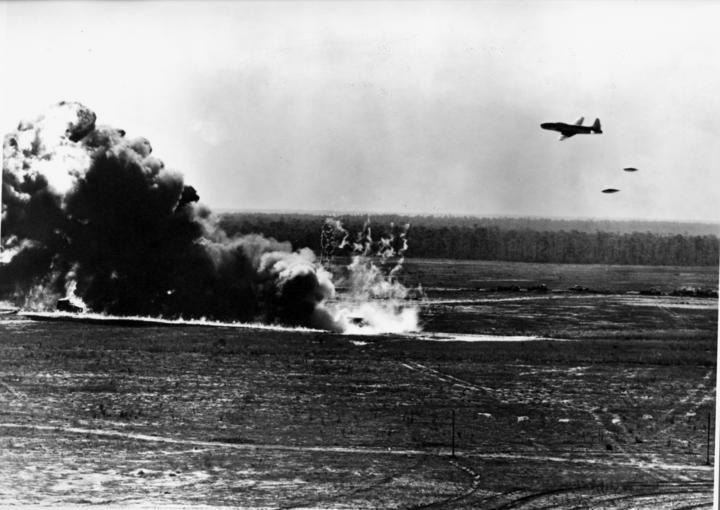 F-80 Shooting Star dropping napalm