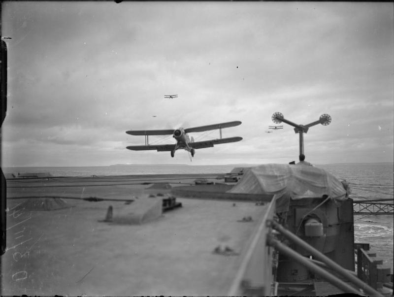 A Fairey Albacore, the Fleet Air Arm’s torpedo aircraft, landing on HMS Victorious. Photo: Lt C. H. Parnall, RN official photographer — IWM (public domain).