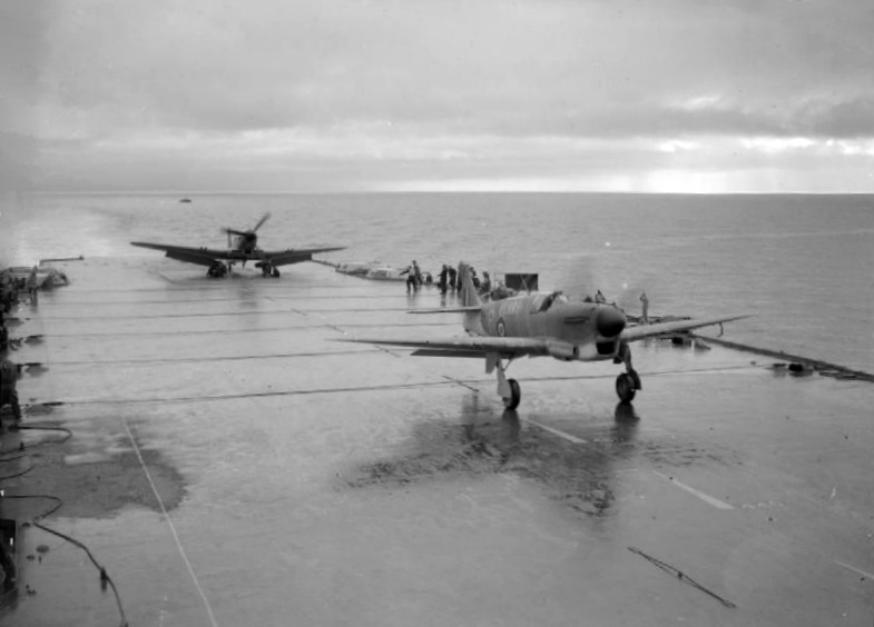 Fairey Firefly launching from the carrier HMS Illustrious