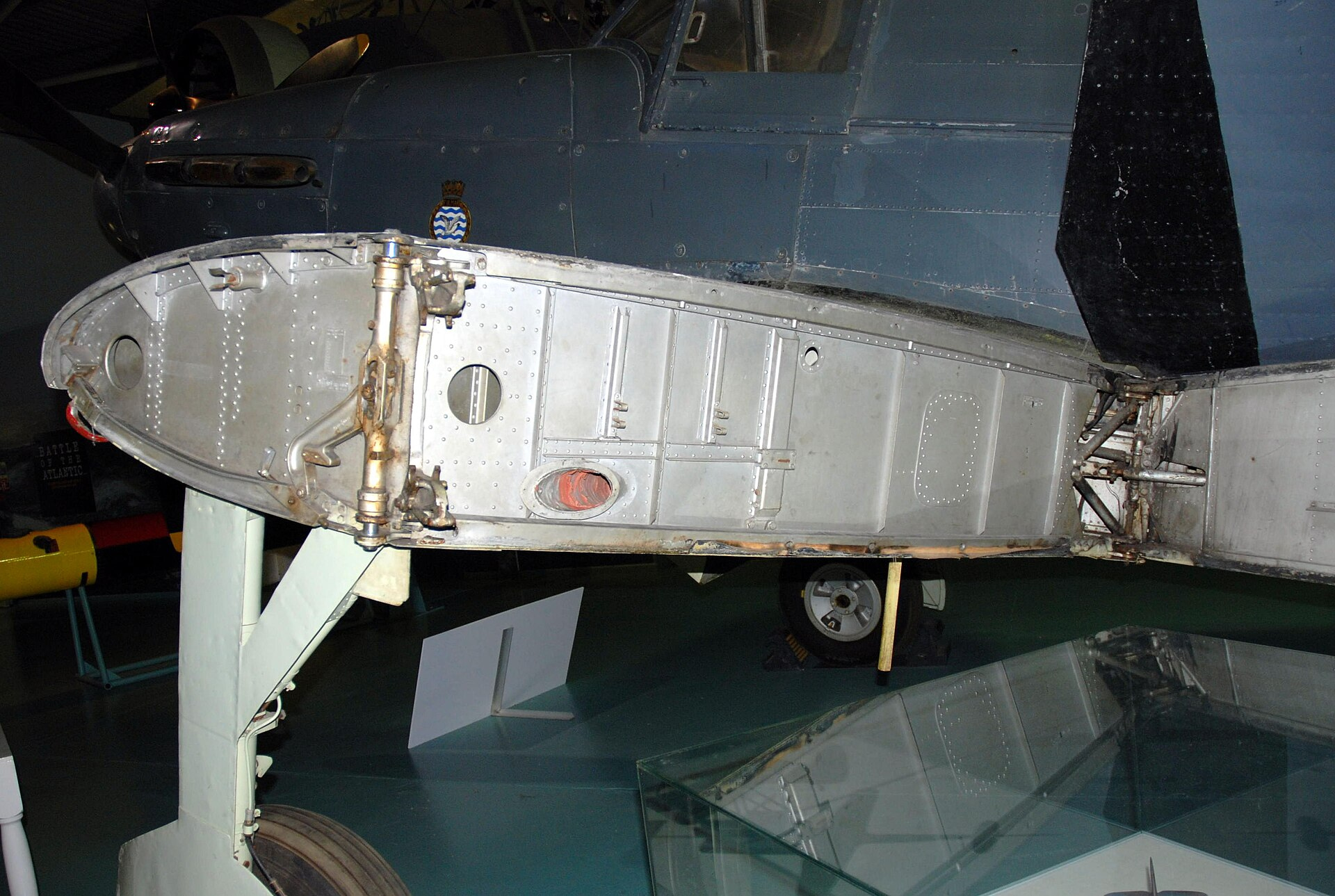 Fairey Fulmar folding wing detail at the Fleet Air Arm Museum