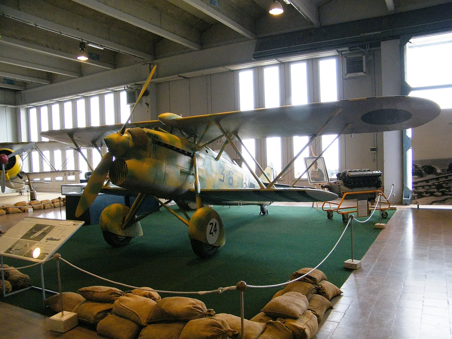 Fiat CR.32 Italian biplane fighter preserved at a museum