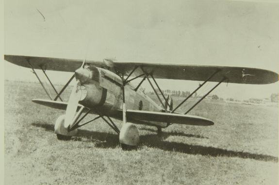 A Fiat CR.32 biplane fighter of the Italian Regia Aeronautica
