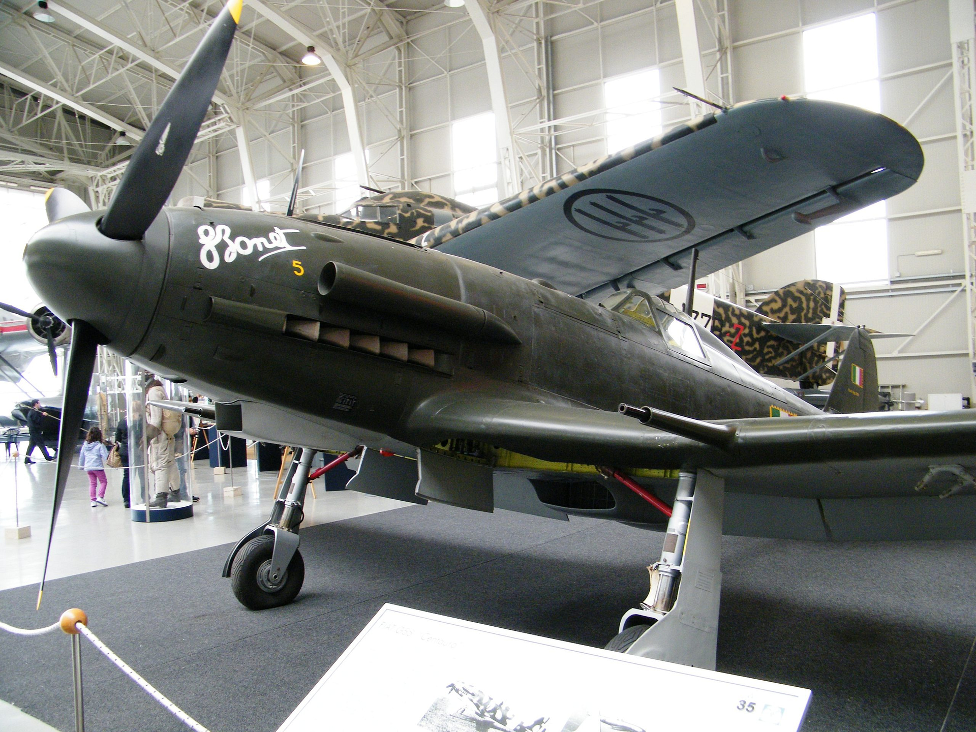 One of very few surviving Fiat G.55 Centauros, at the Italian Air Force Museum, Vigna di Valle. Photo: Nickname (Wikimedia Commons), CC BY 3.0.