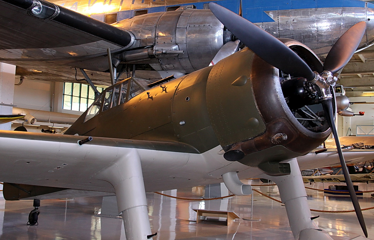 Detail of the preserved Finnish Fokker D.XXI FR-110