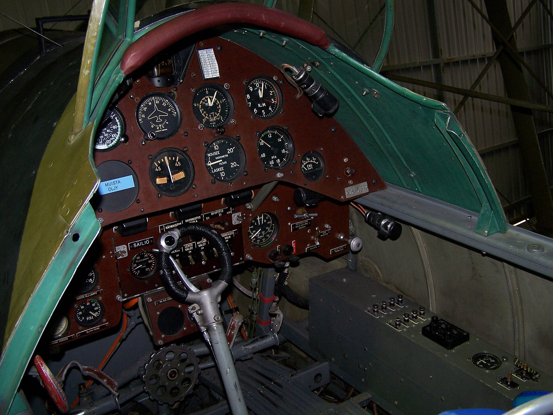 The open cockpit of a preserved Gloster Gauntlet