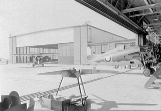 Grumman F3F beside a Martlet Wildcat, 1940