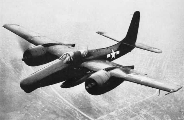 Front view of a Grumman F7F-3N Tigercat