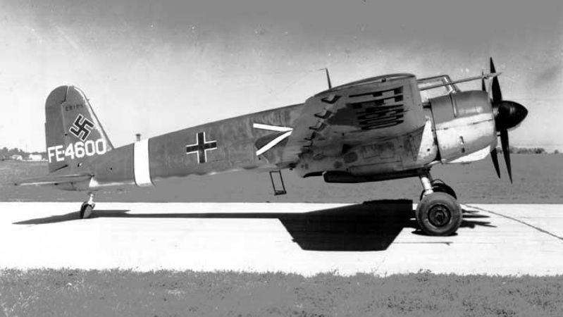 A captured Hs 129 B at Freeman Field, Indiana, in 1946 — a clear side view of the compact, slab-sided design.