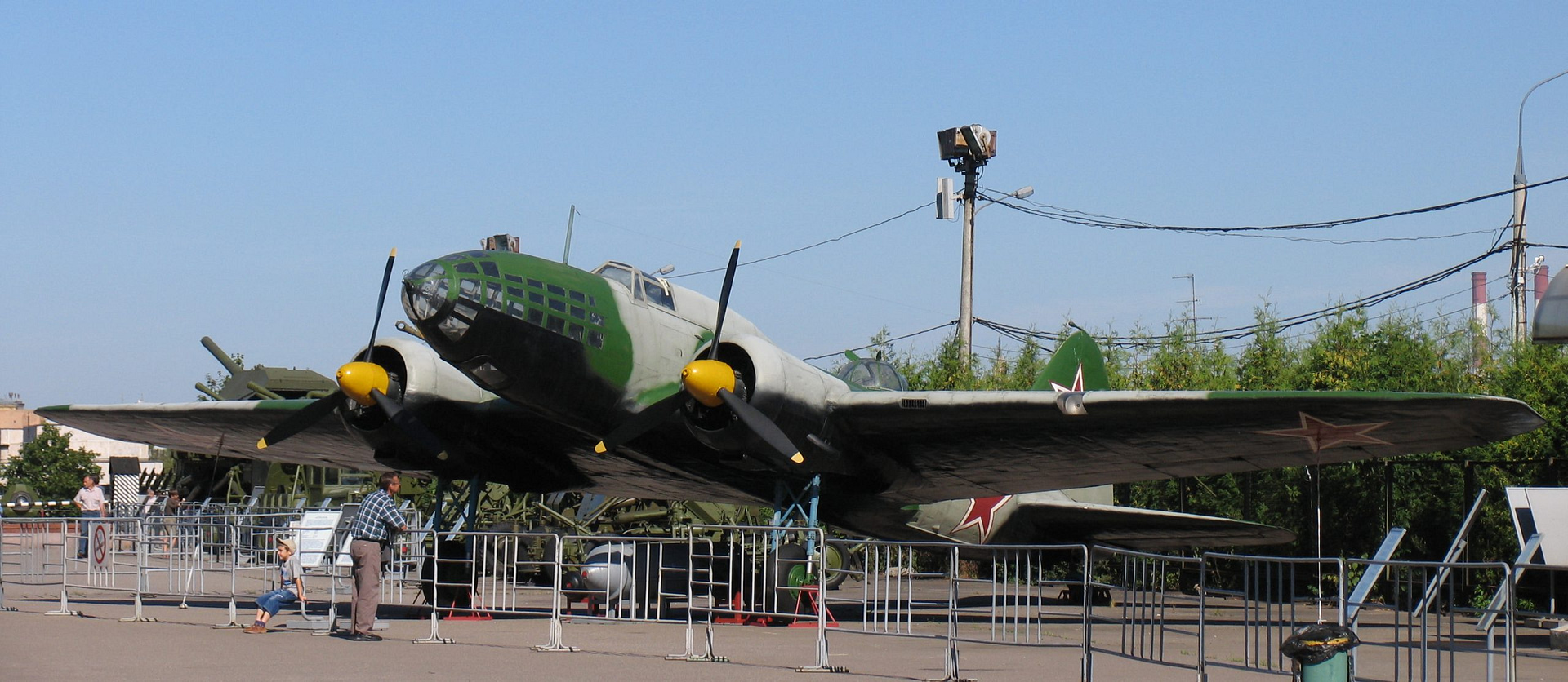 Ilyushin Il-4 (DB-3F) Soviet WWII twin-engine long-range bomber preserved with red-star markings