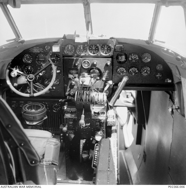 Cockpit of a Lockheed Hudson