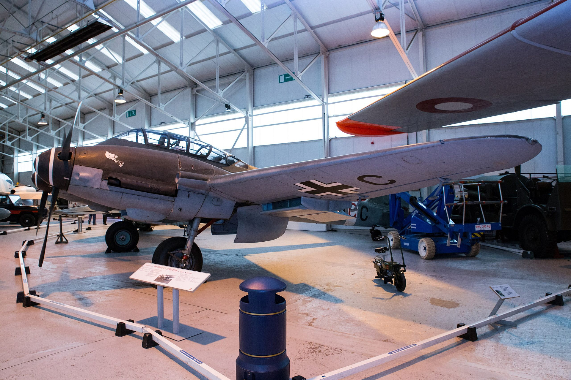 The preserved Messerschmitt Me 410 A-1/U2 Hornisse at the RAF Museum Cosford.