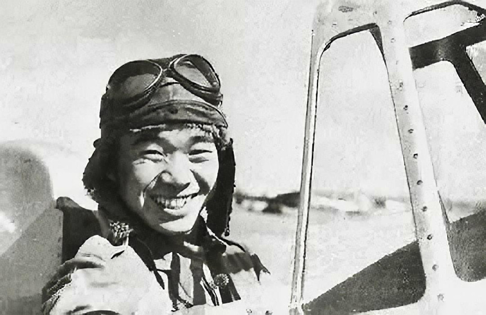 The open cockpit of a Mitsubishi A5M Claude fighter