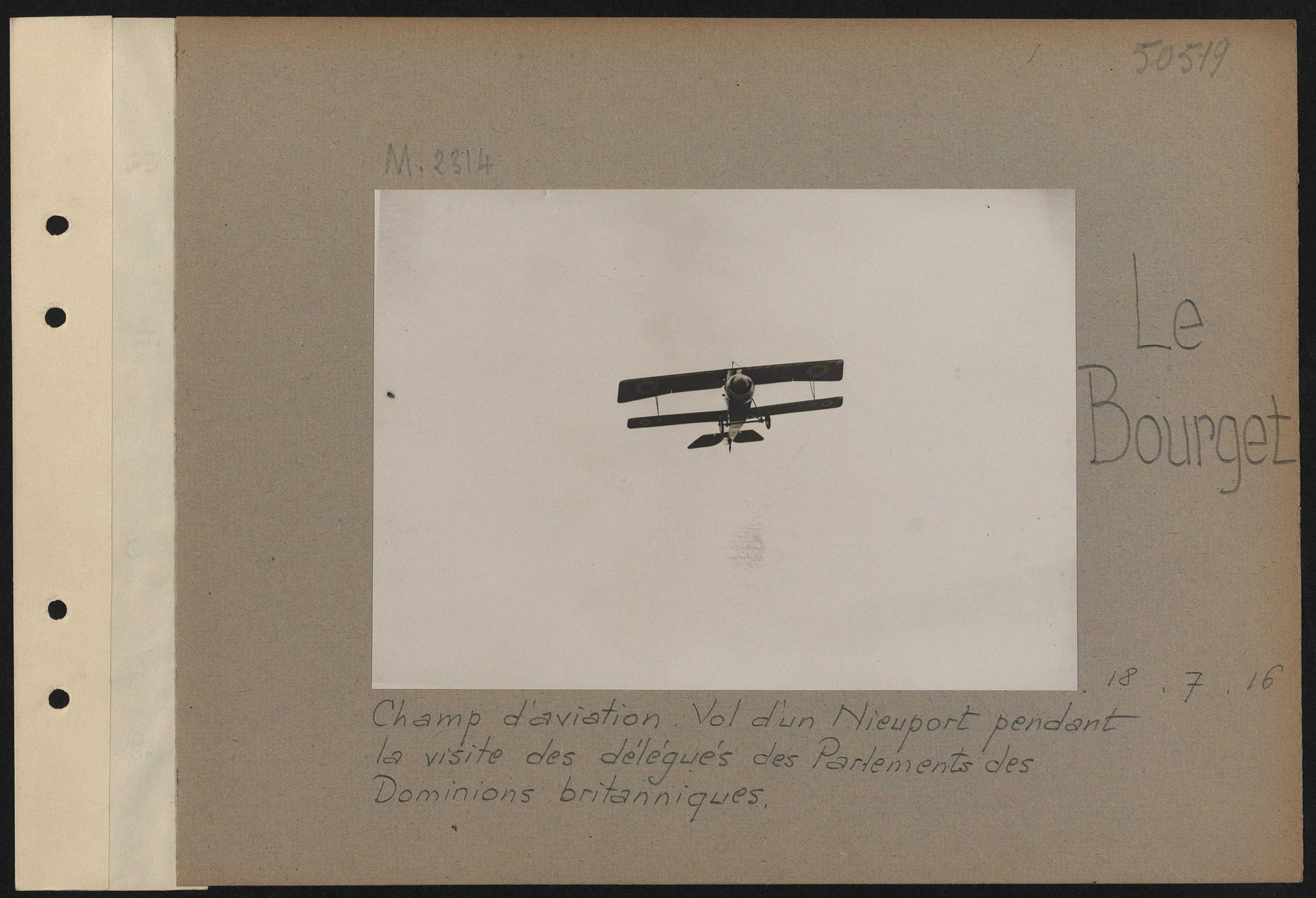 Nieuport 17 climbing steeply, showing its sesquiplane wing layout