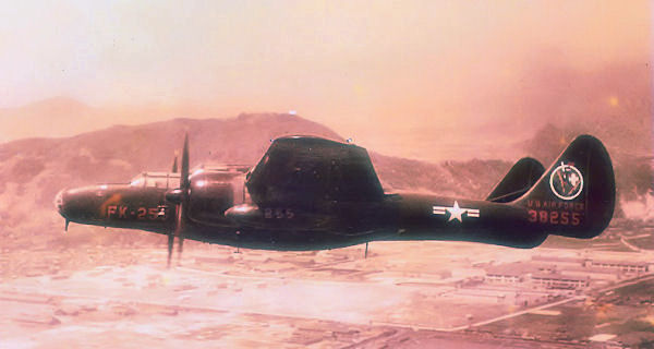 P-61 Black Widow of the 68th Fighter Squadron in flight