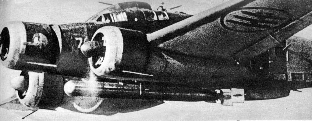 Savoia-Marchetti SM.79 Sparviero torpedo bomber carrying a 450 mm aerial torpedo beneath the fuselage