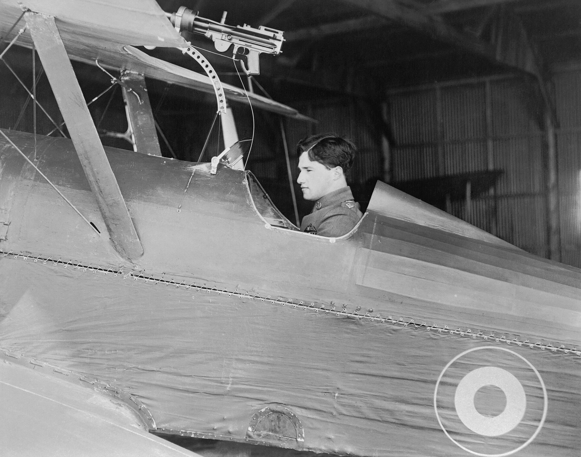 Captain Albert Ball, VC, in the cockpit of his Royal Aircraft Factory S.E.5a