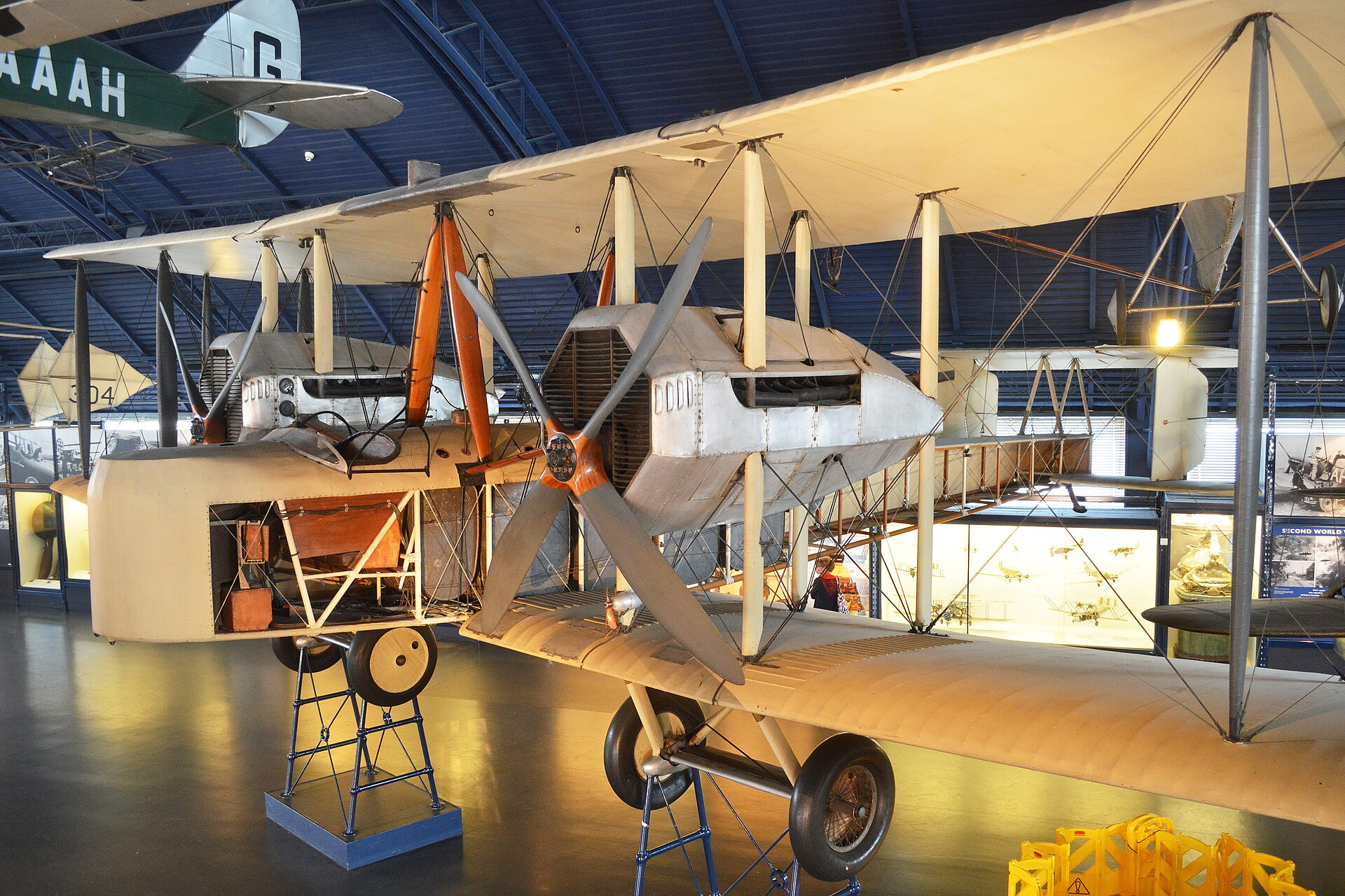 Vickers Vimy twin-engine heavy bomber, full-scale replica in Royal Air Force markings