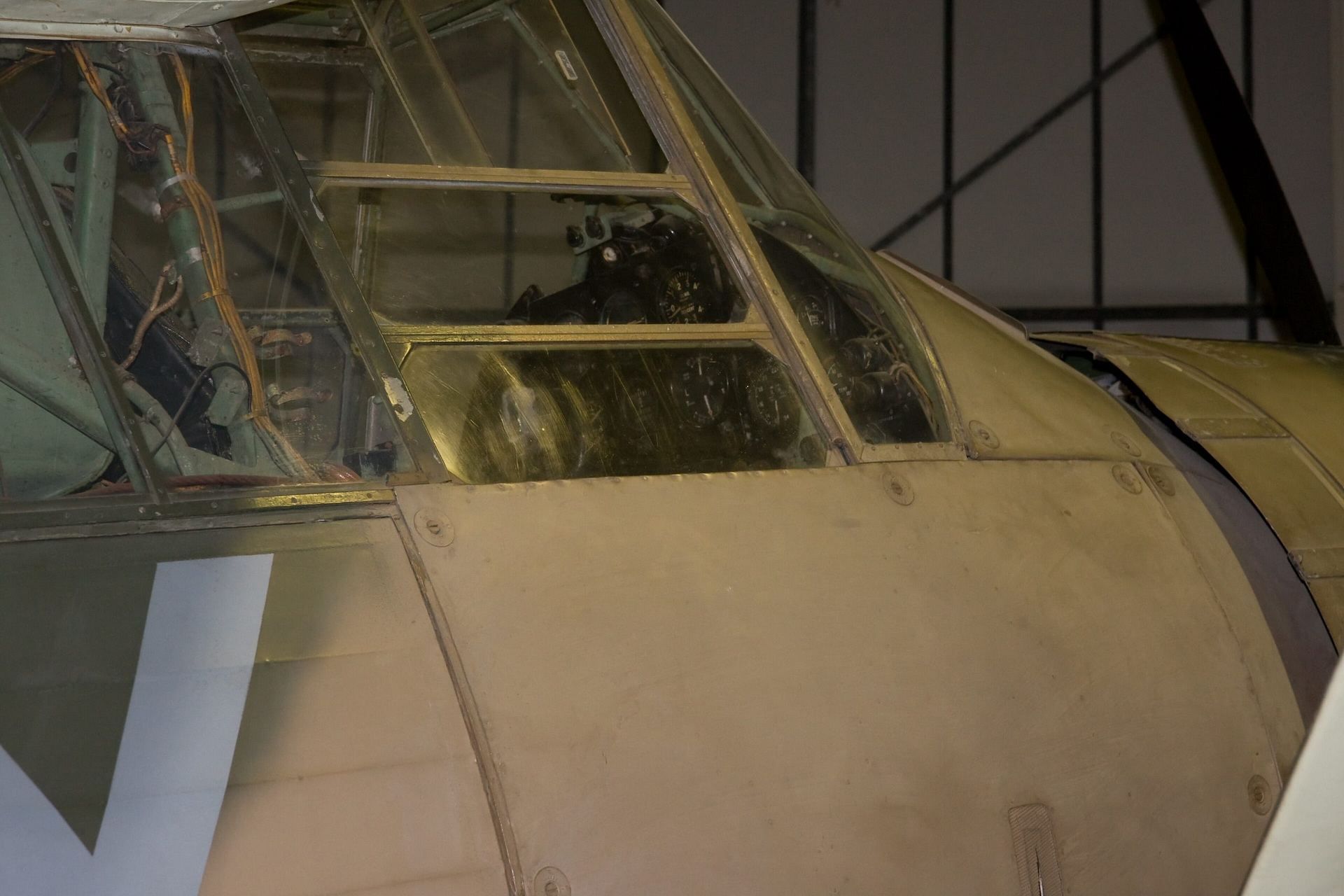 The cockpit of a Westland Lysander