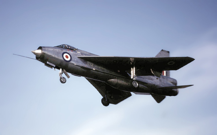 A Lightning in flight, gear up the RAFs first Mach-2 interceptor in its element.