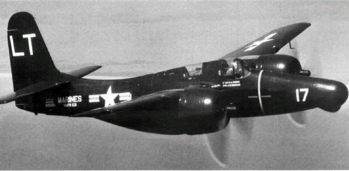 Grumman F7F-3N Tigercat night fighter of the US Marine Corps