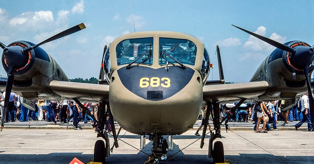 Grumman OV-1 Mohawk showing its triple tail