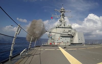 Five-Inch Diplomacy: USS Spruance Blasts Iranian Ship in Arabian Sea