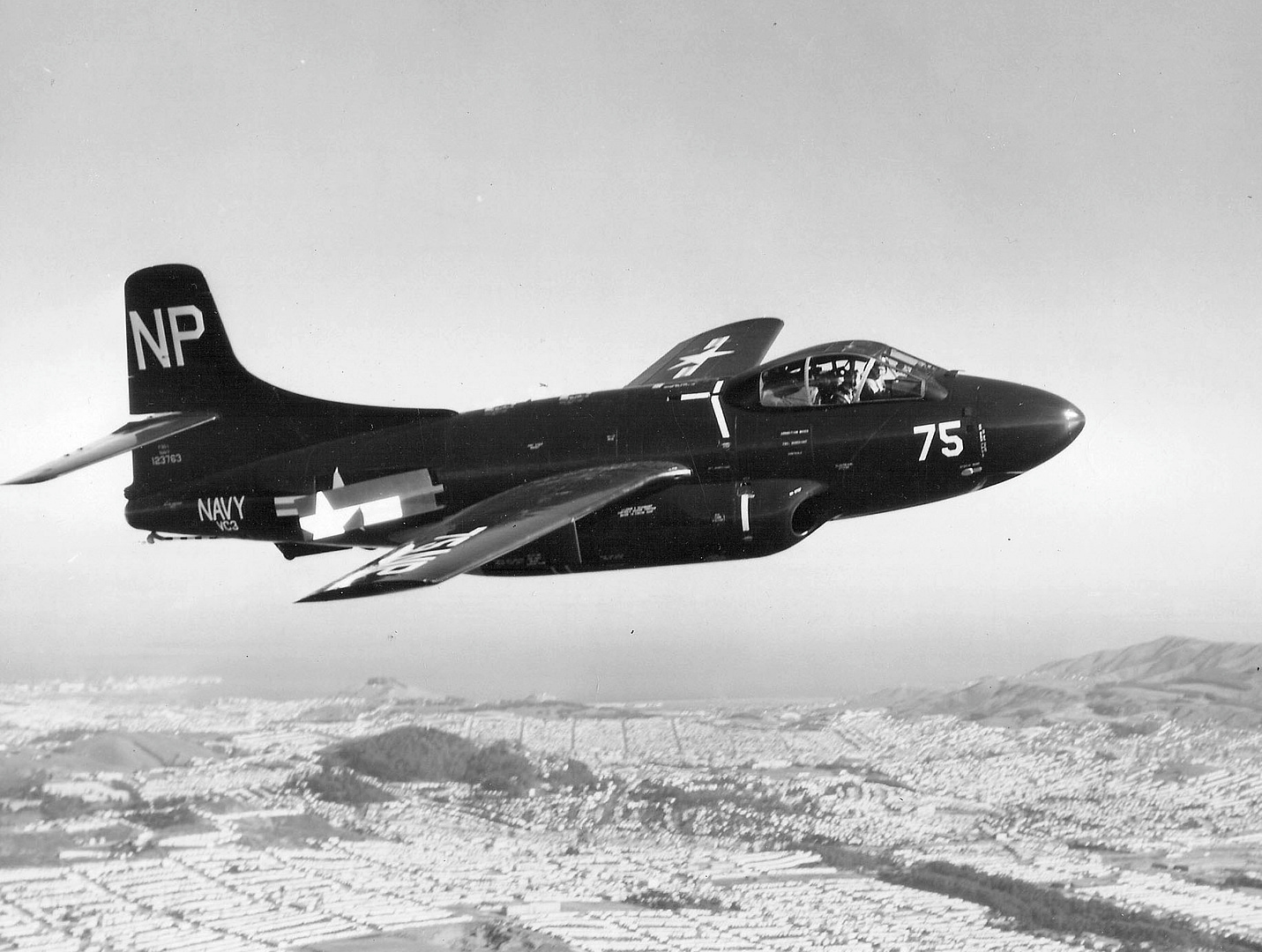 Douglas F3D-1 Skyknight of VC-3 in flight, circa 1950. Photo: US Navy, public domain.
