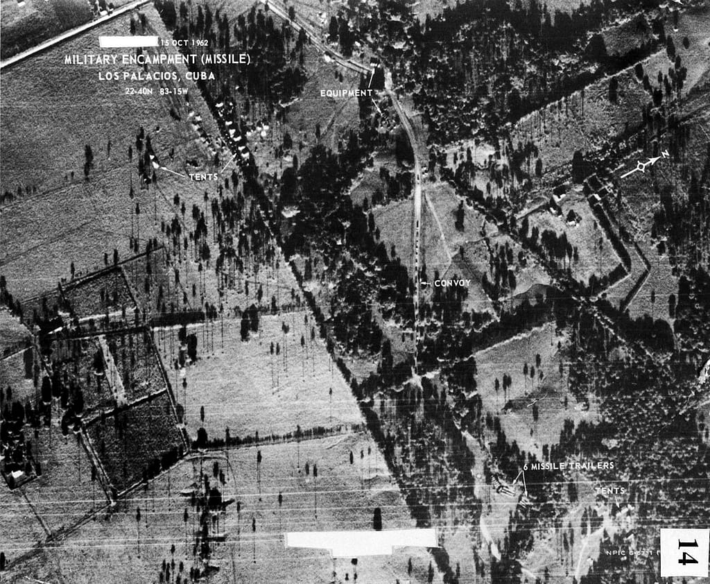 U-2 reconnaissance photograph of a Soviet missile site in Cuba, 1962