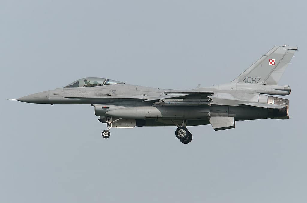 Polish Air Force F-16C Jastrzab in flight