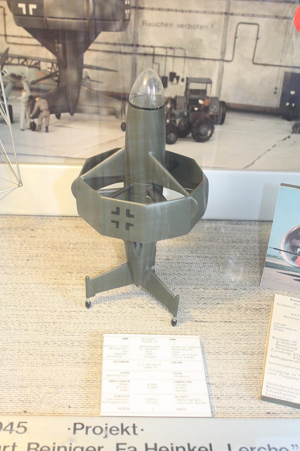 Model of the Heinkel Lerche VTOL fighter