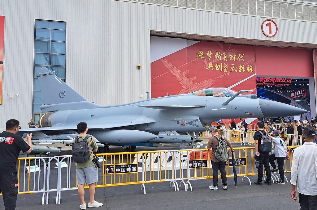 Chengdu J-10CE export fighter on display at Zhuhai in 2024