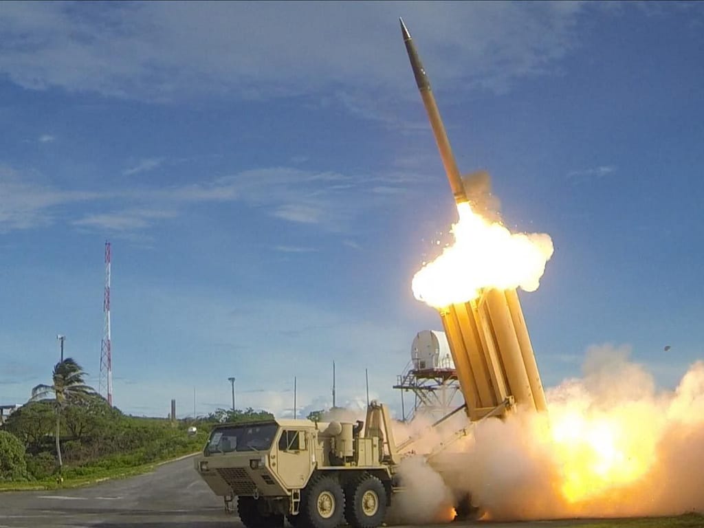 A THAAD interceptor launches