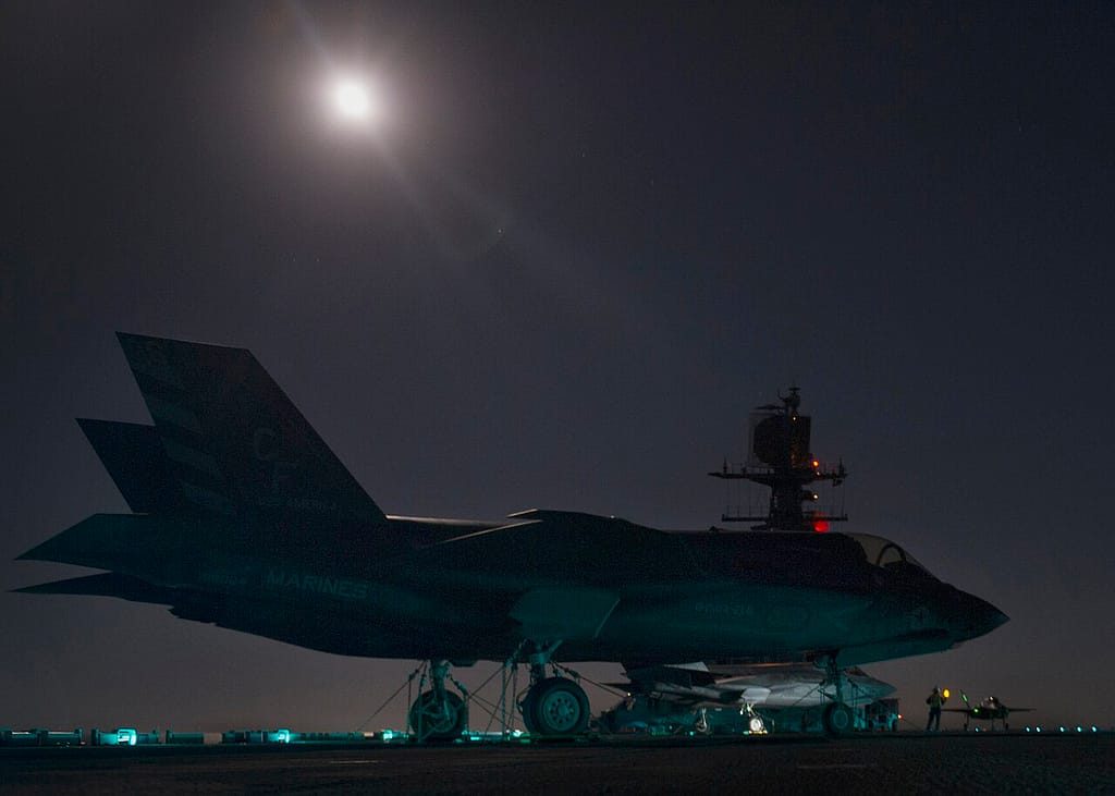 An F-35B of VMFA-211 aboard USS America