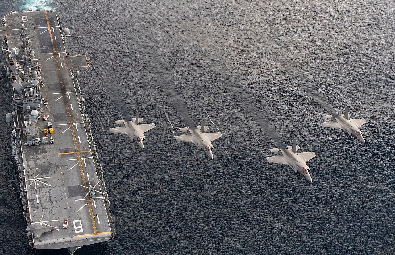VMX-1 F-35Bs over USS America on 20 November 2016.