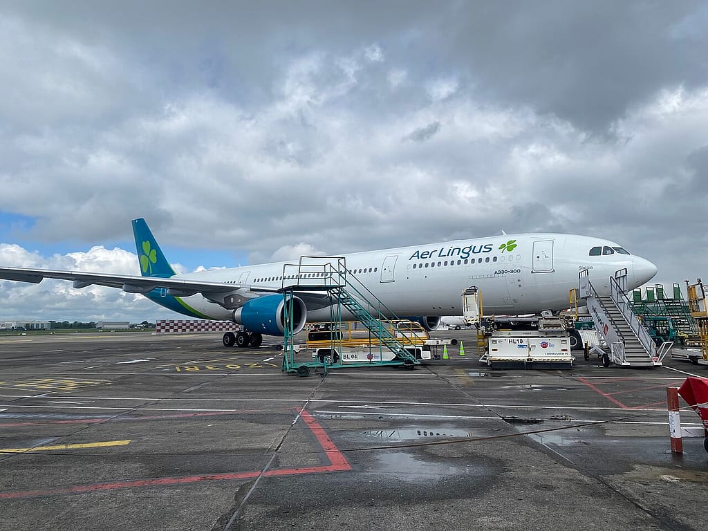 Aer Lingus A330-300 in green livery at Dublin Airport