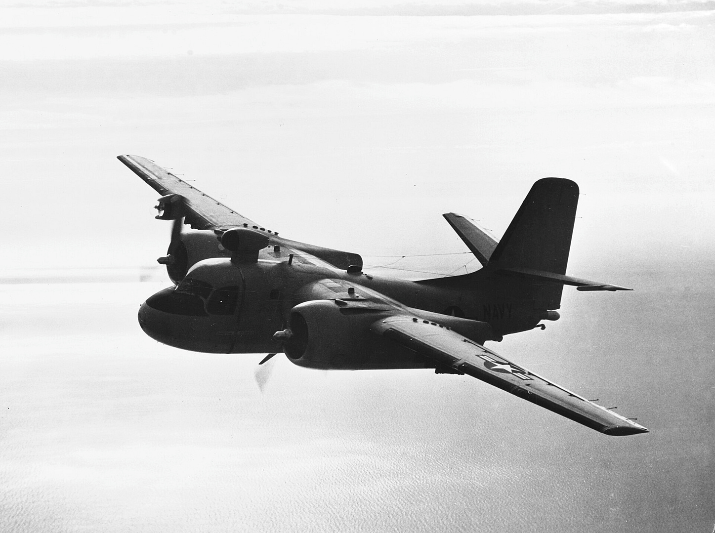 Grumman S2F-1 Tracker in flight. Photo: US Navy, public domain.