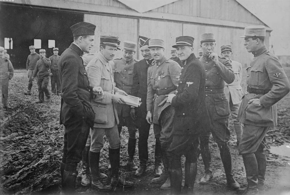 Lafayette Escadrille pilots with a Nieuport